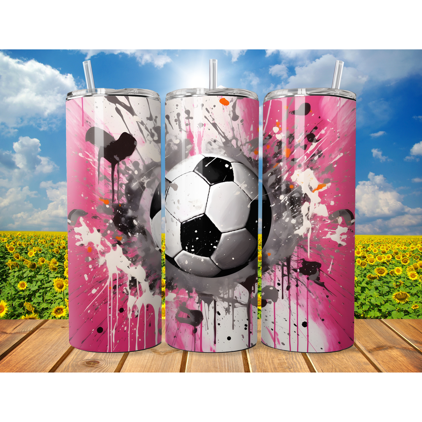 Pink Football Tumbler 20oz
