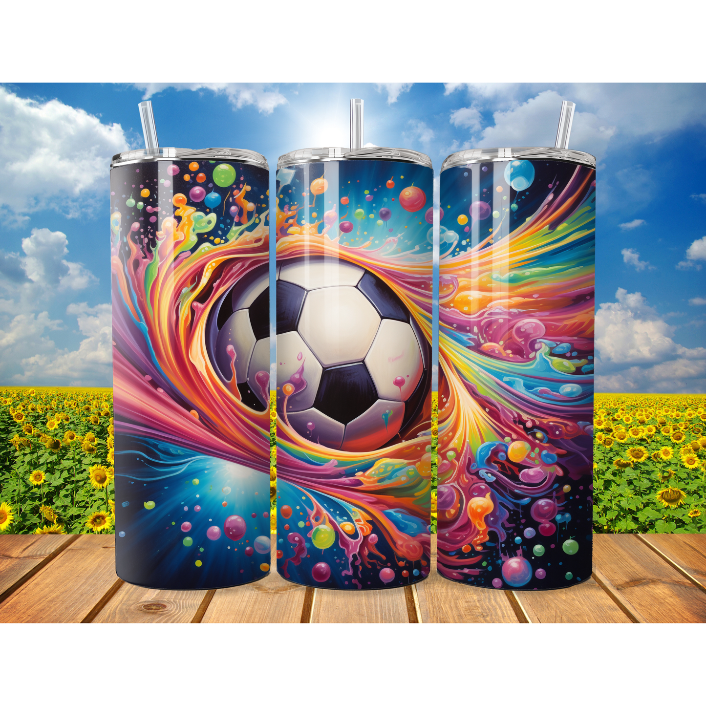 Colourful Football Tumbler 20oz