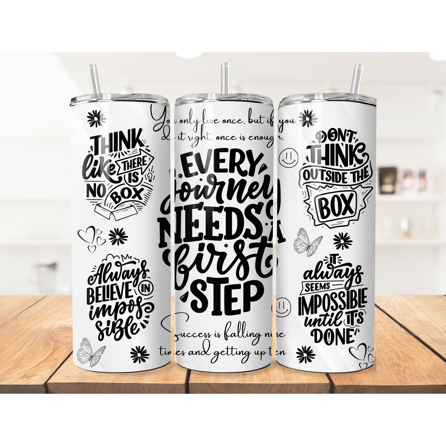 Motivational 1st step 20 oz Tumbler
