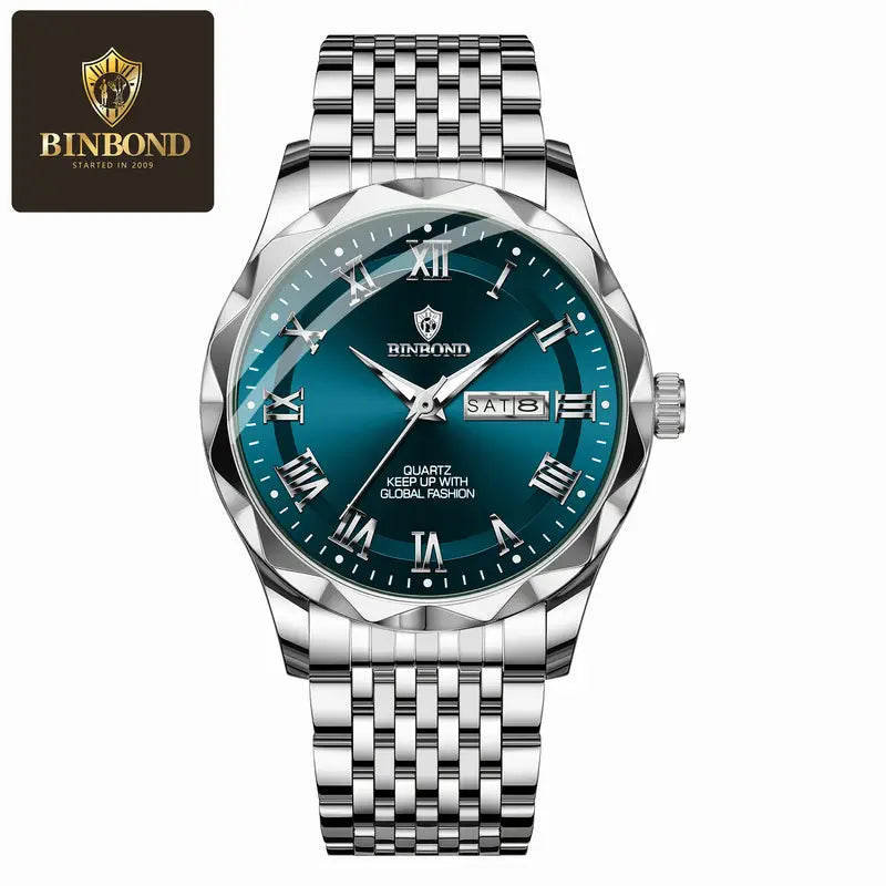Men's Watch Quartz Watch - Luxury Waterproof Stainless Steel Wristwatch