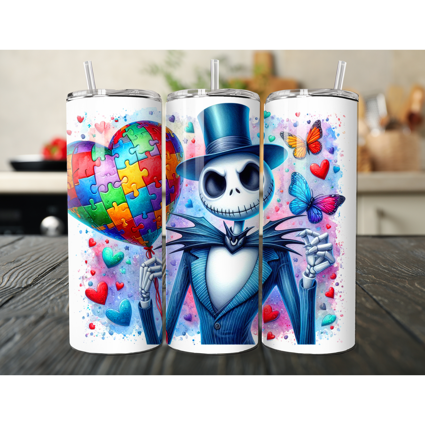 20 oz Tumbler autism Nightmare Before Christmas