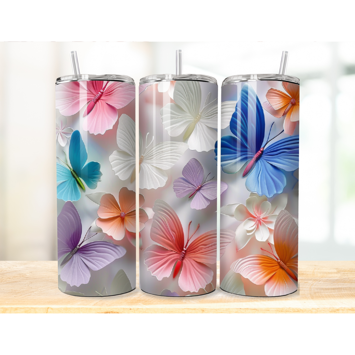 20 oz Tumbler 3D Butterfly