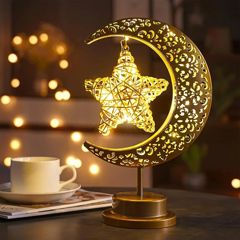 Elegant LED Moon & Star Lamp