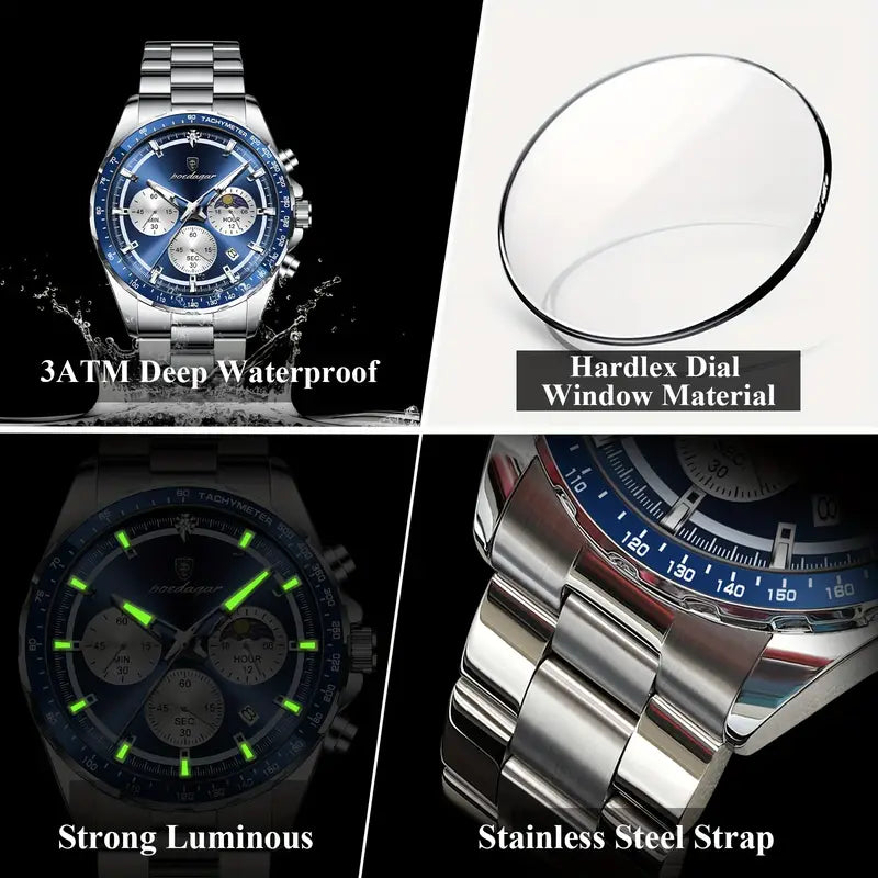 Men's Watch Chronograph Wristwatch Glow in the dark