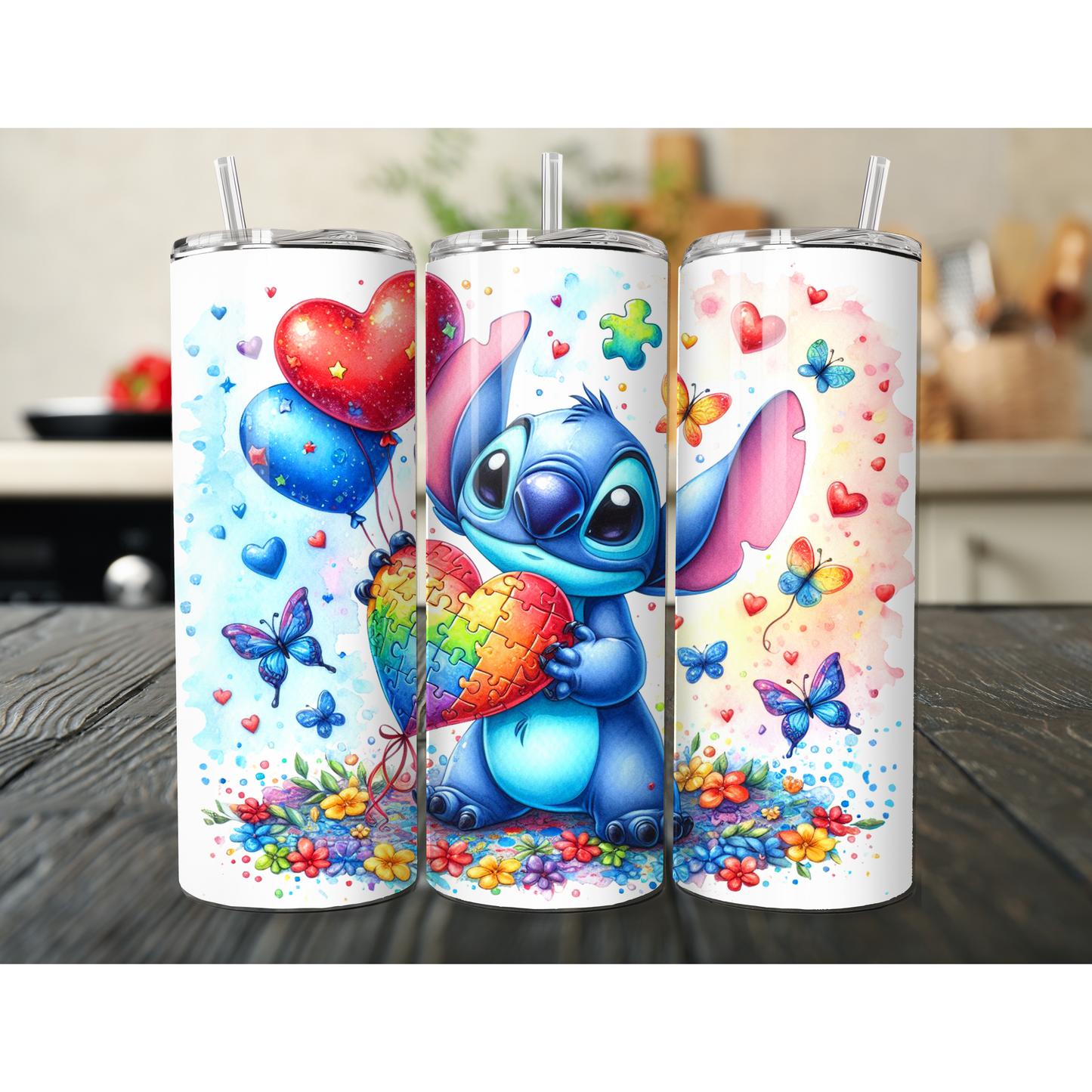20 oz Tumbler autism stitch