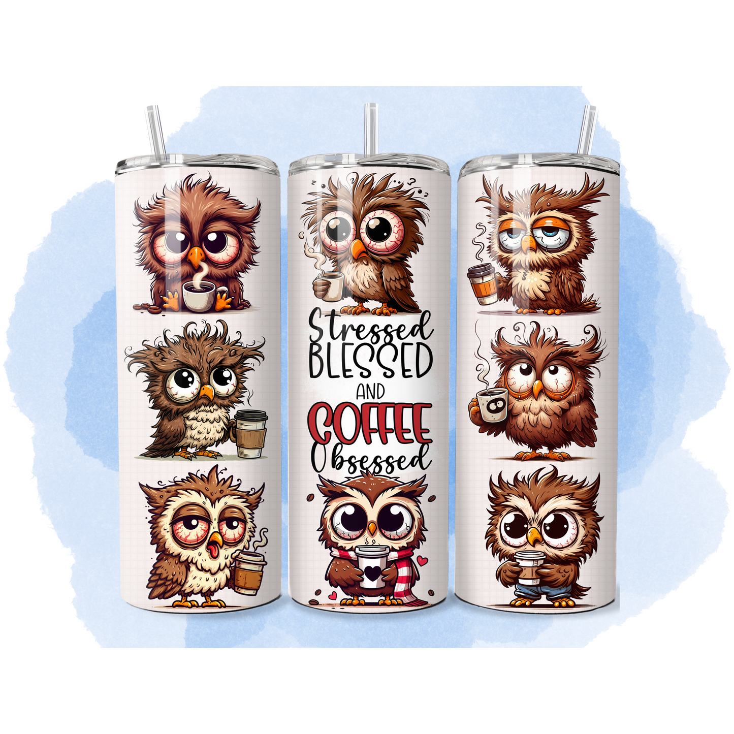 20 oz Tumbler Coffee Stressed
