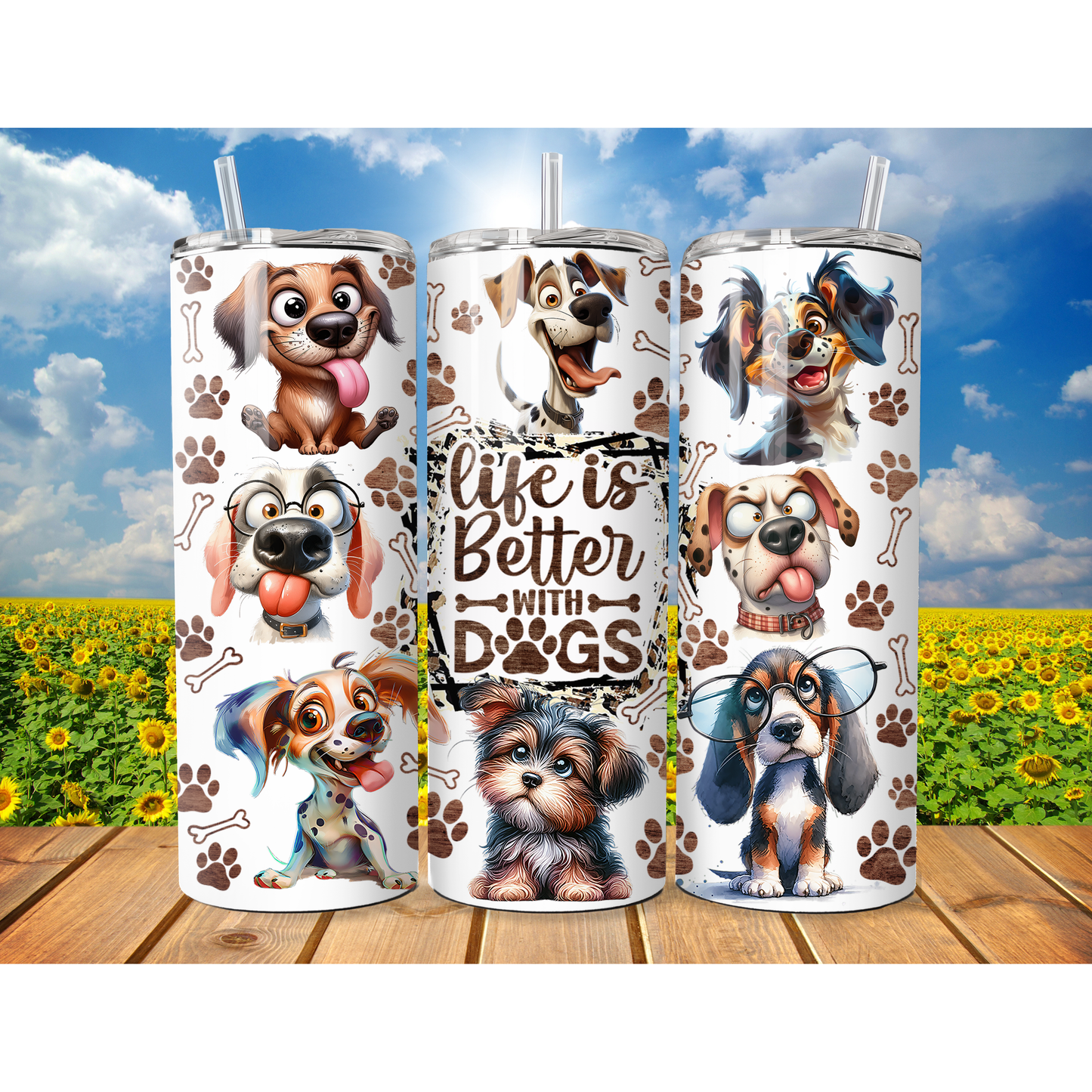 20 oz Life is better with dogs Tumbler