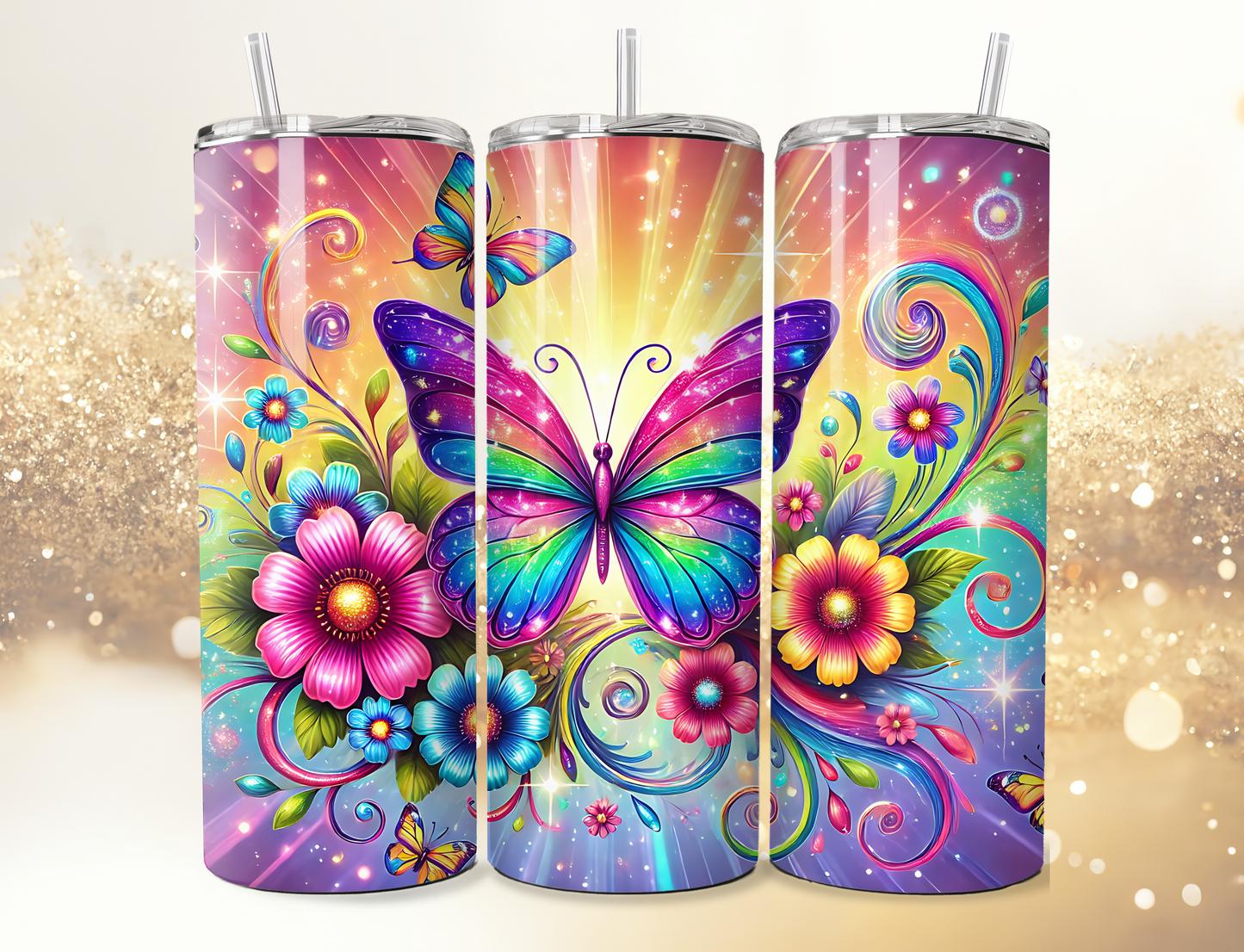 20 oz Tumbler Bright Butterfly