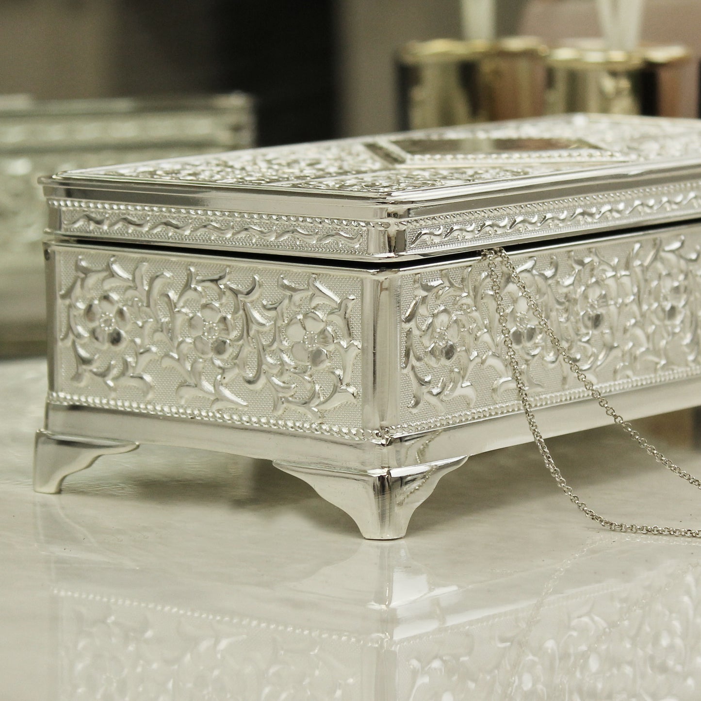 Personalised Silver Plated Jewellery Box