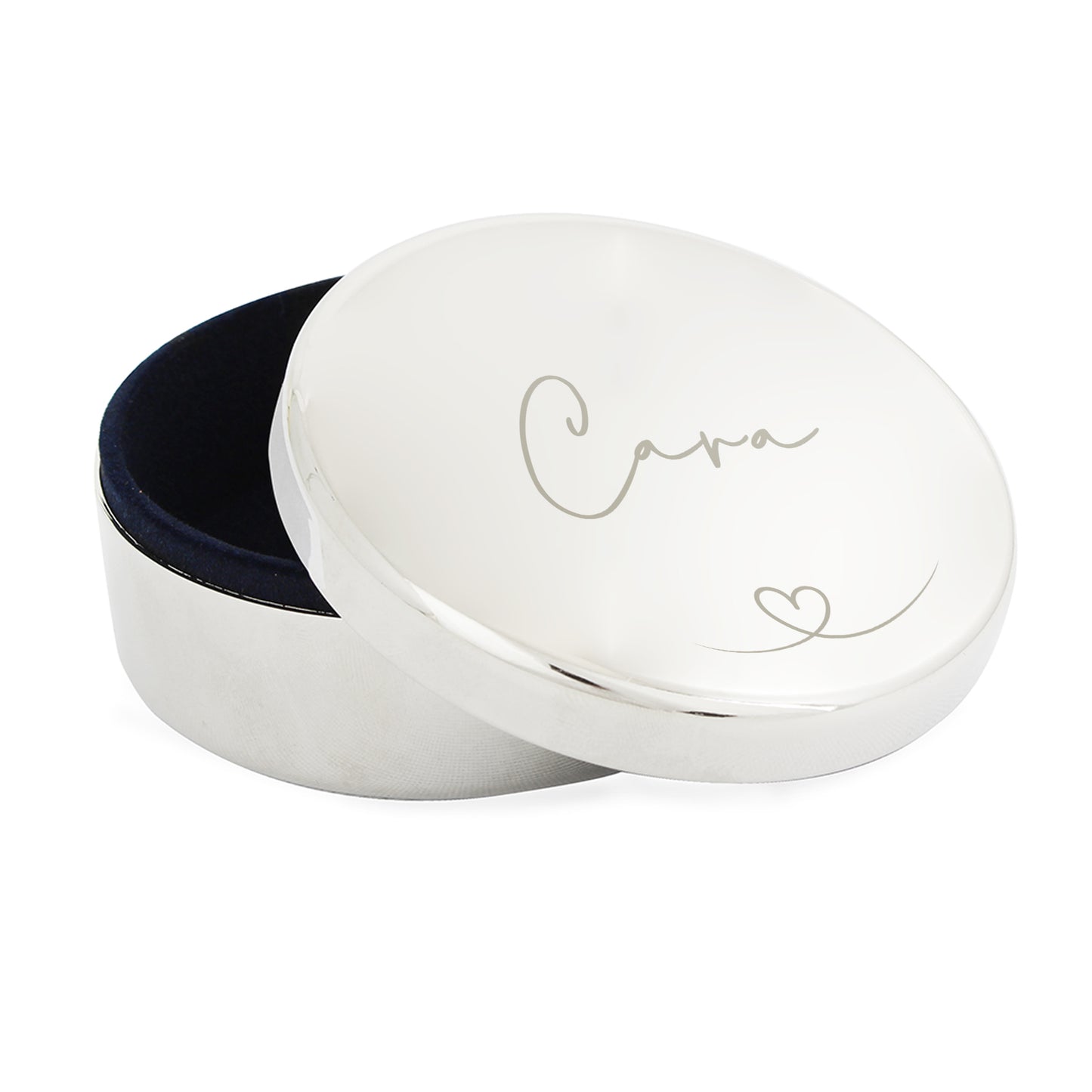 Personalised Heart Round Trinket Box