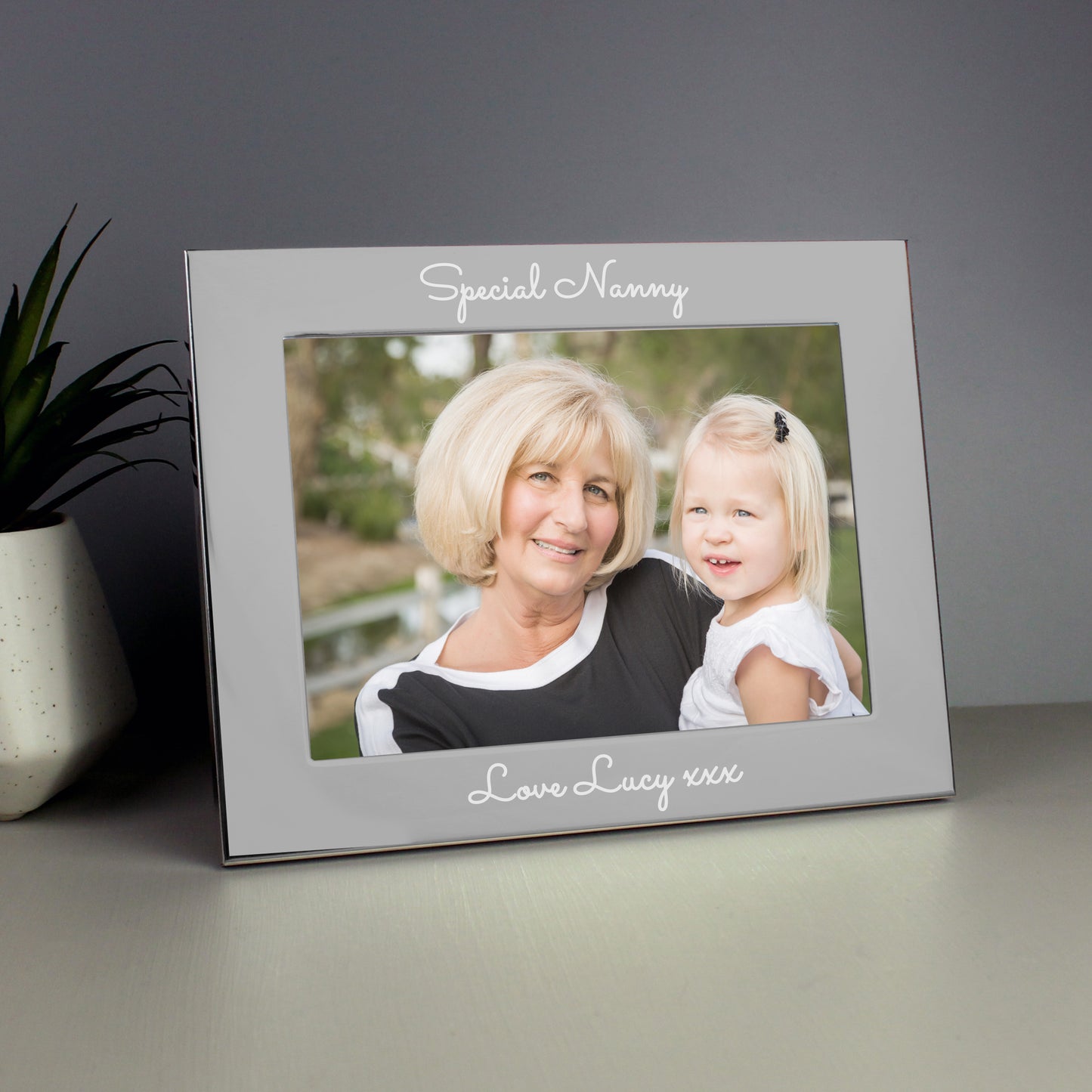 Personalised Free Text 5 x 7 Silver Photo Frame