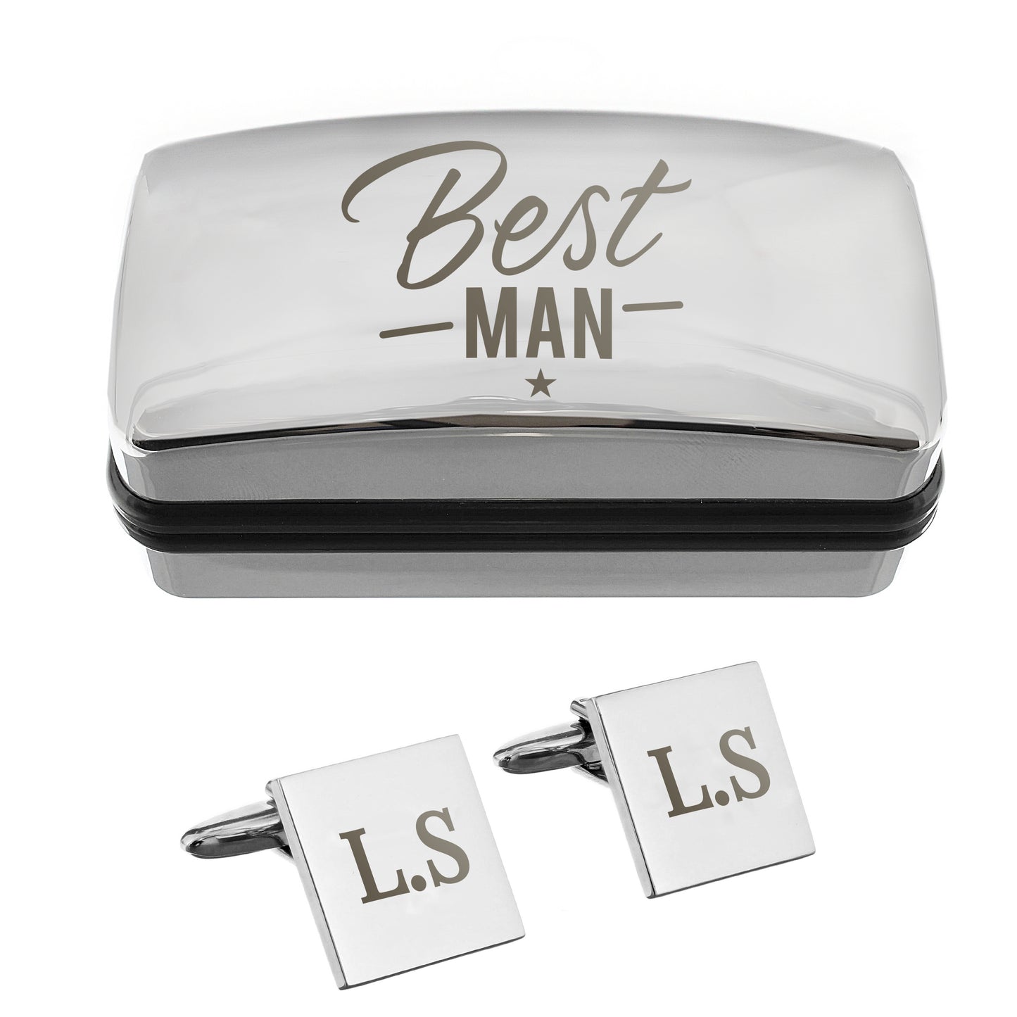 Personalised Best Man Wedding Cufflinks and Box Set