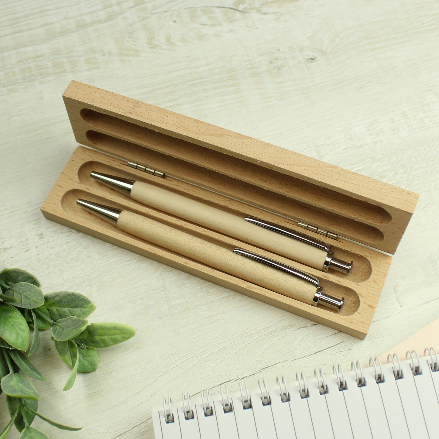 Personalised Highland Cow Wooden Pen & Pencil Set