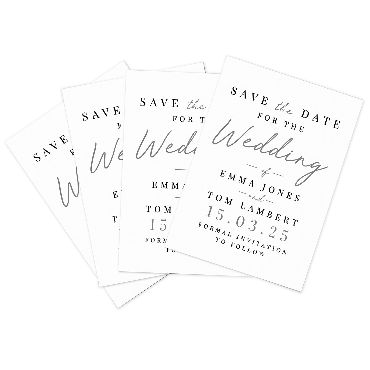 Personalised Set of 36 Wedding Save the Dates