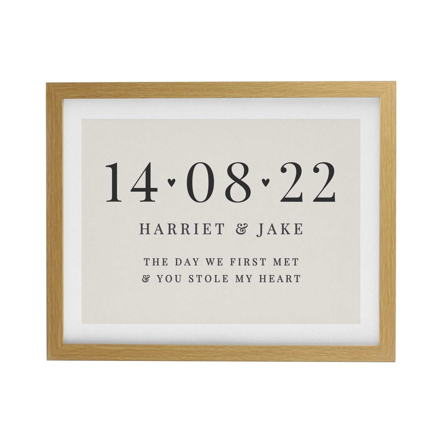 Personalised Special Date Oak Poster Frame