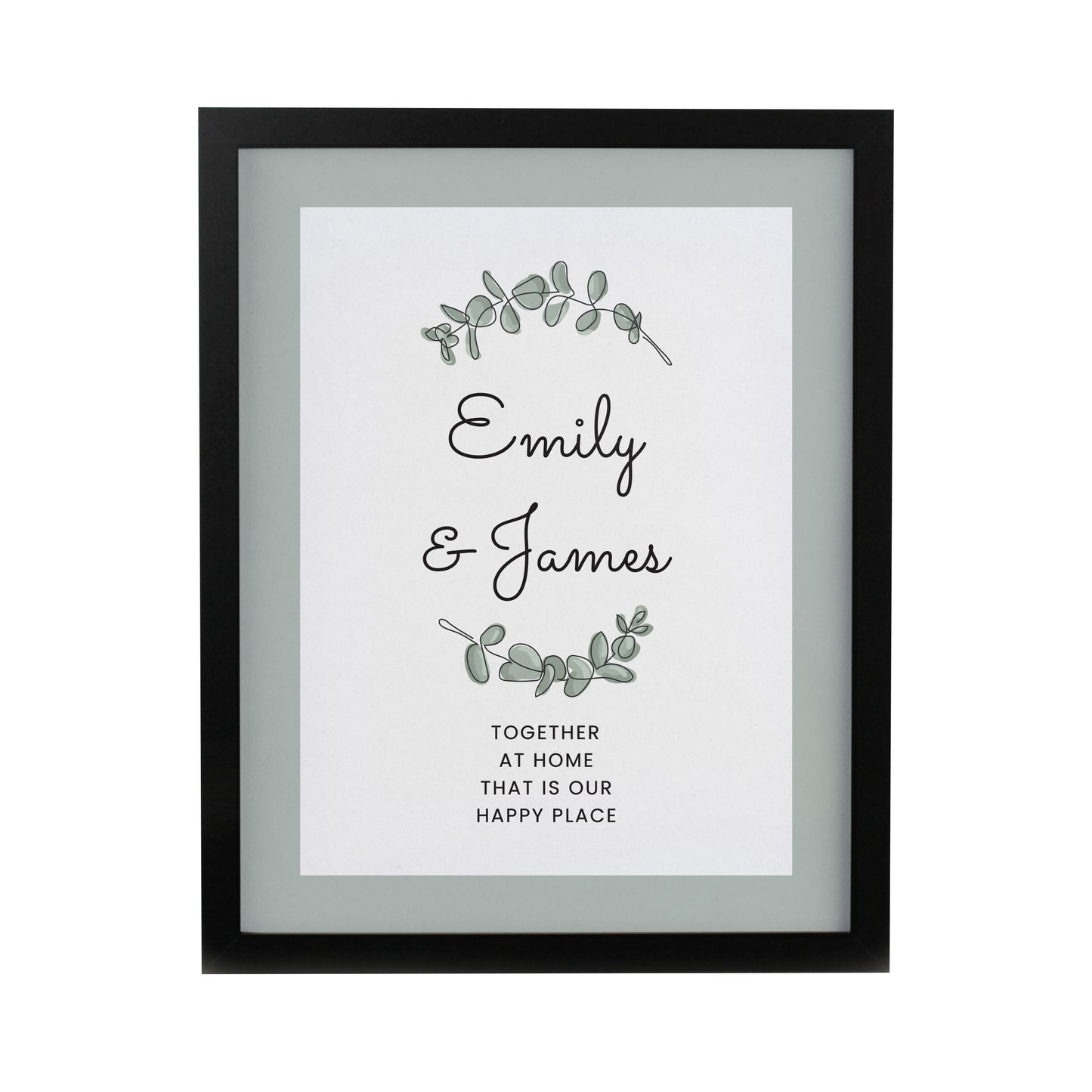 Personalised Botanical Black Poster Frame