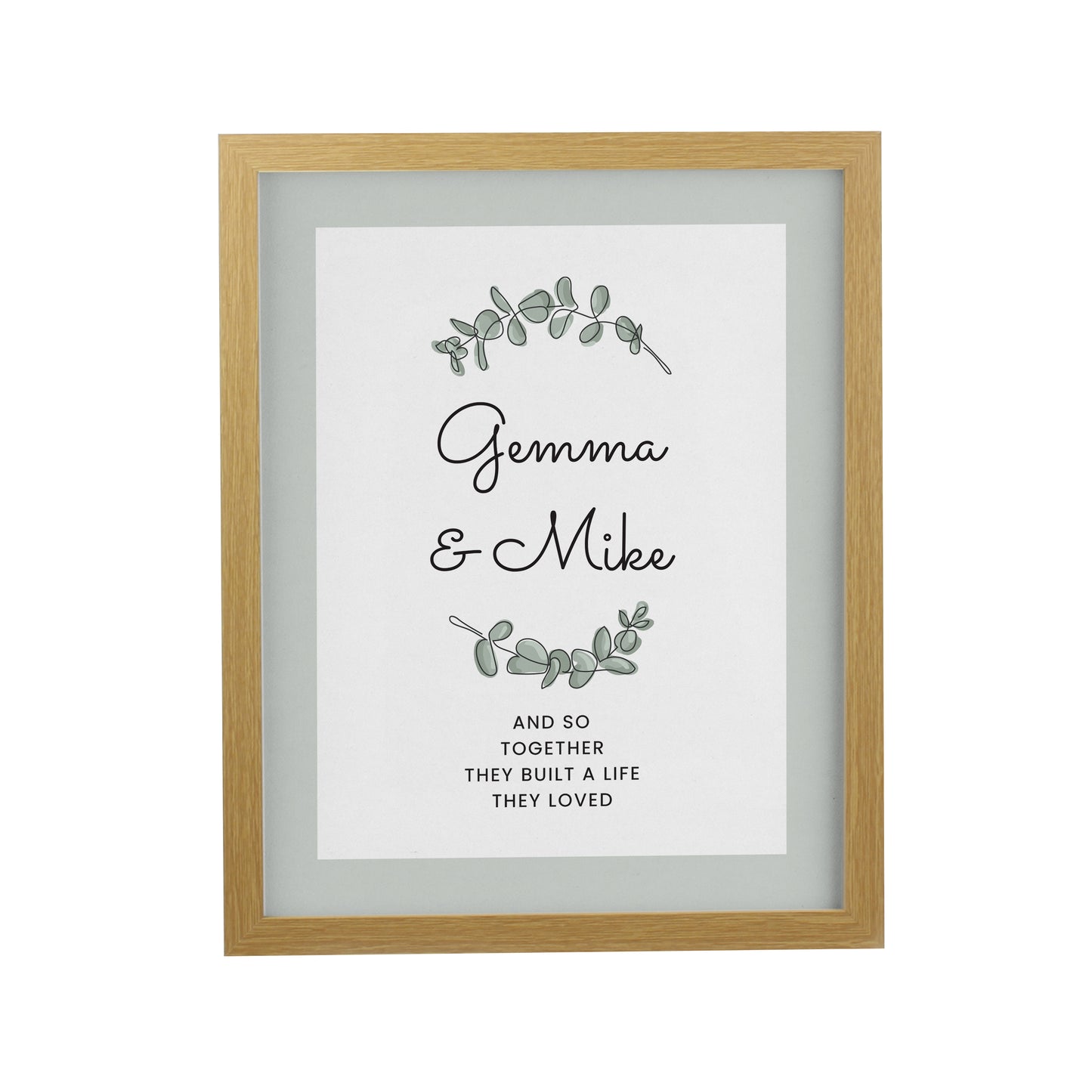Personalised Botanical Oak Poster Frame