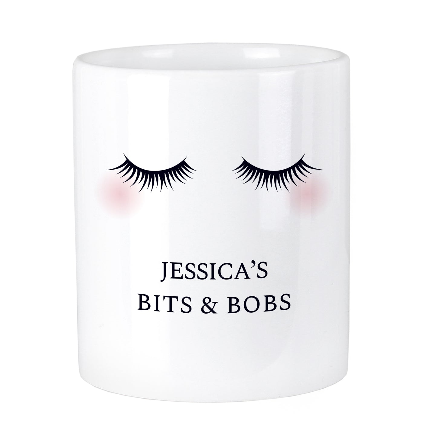 Personalised Eyelashes Ceramic Storage Pot