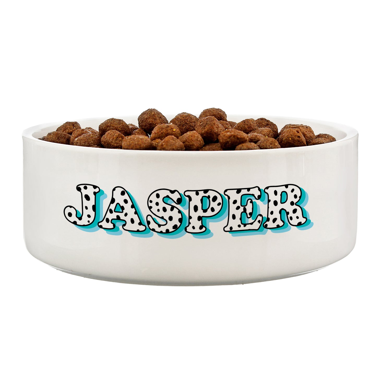 Personalised Blue Spots Name 15cm Medium Pet Bowl