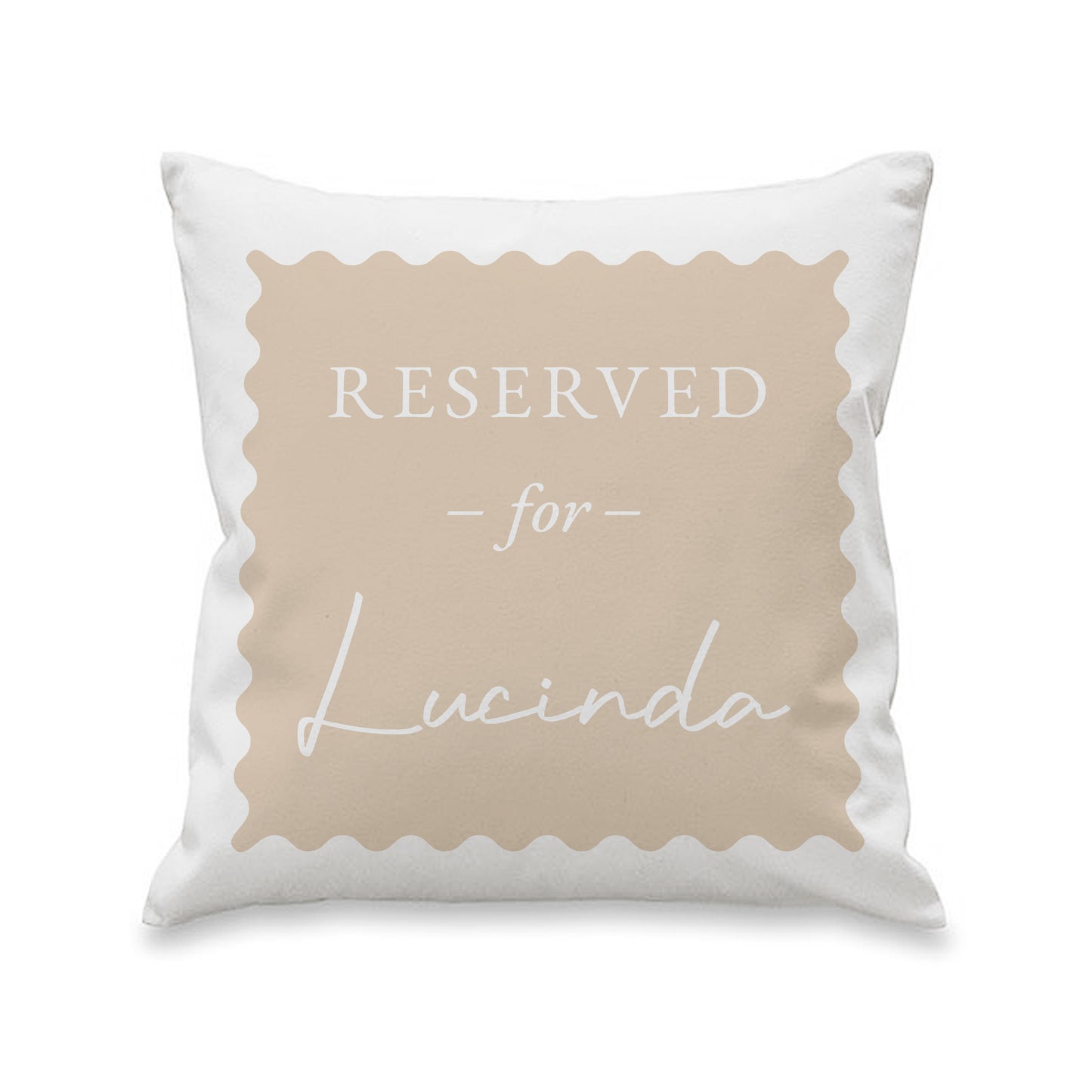 Personalised Cream Reserved For Cushion