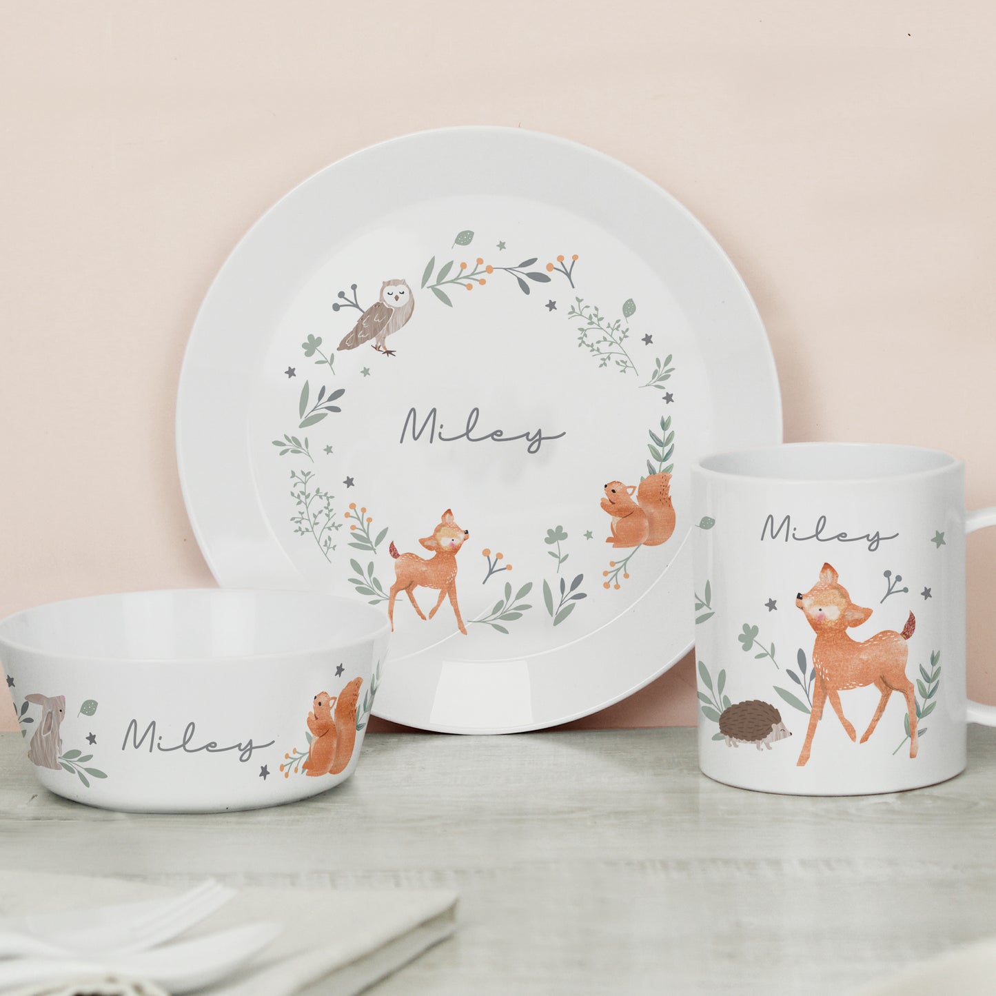 Personalised Woodland Animals Mug