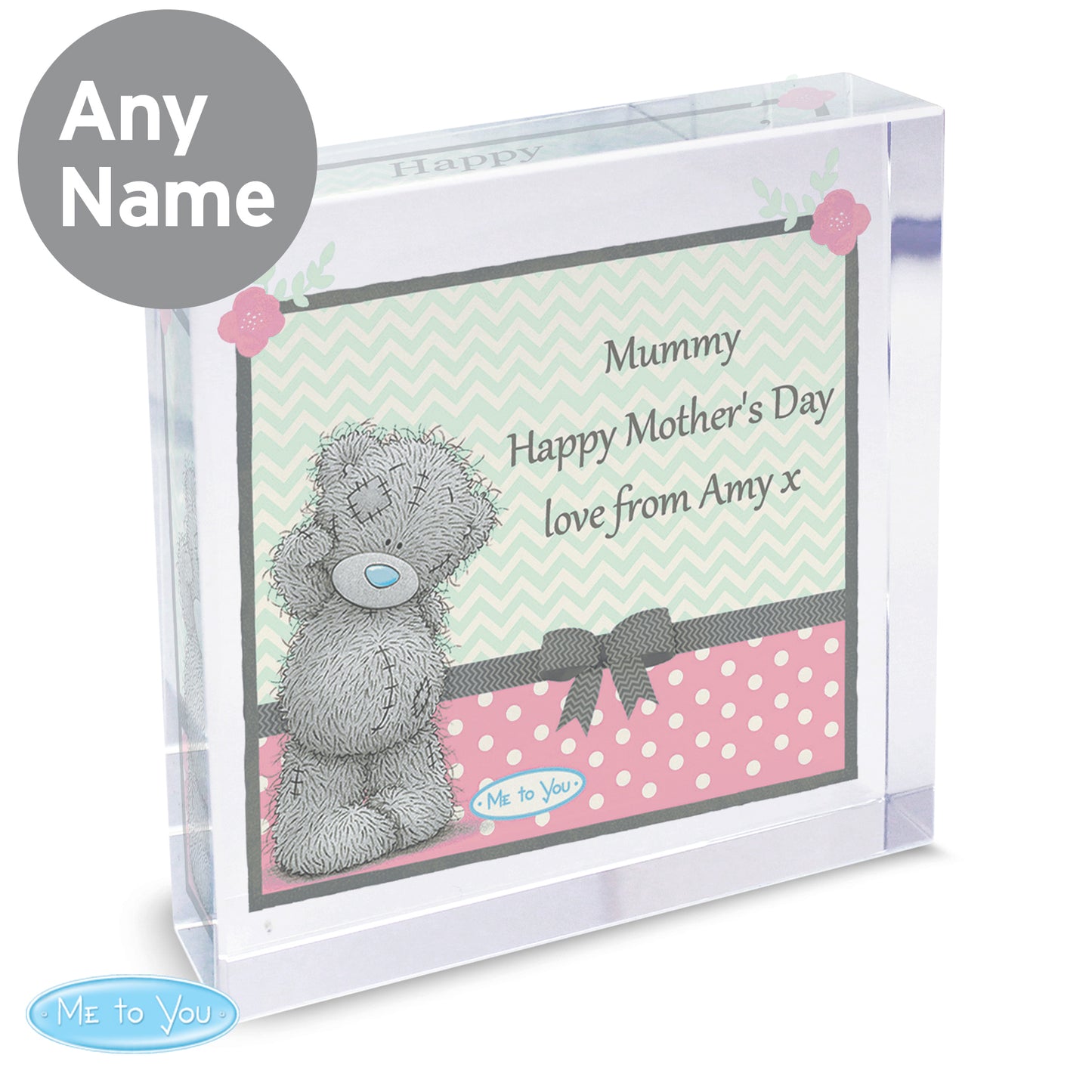 Personalised Me To You Pastel Polka Dot for Her Crystal Token
