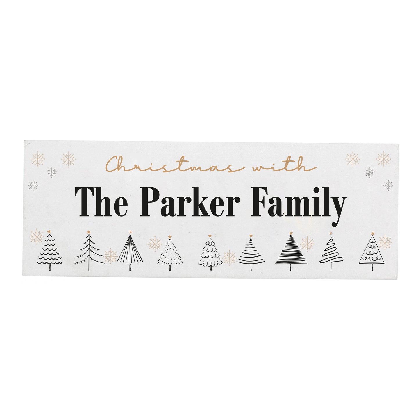 Personalised Christmas Tree Wooden Mantel Decoration
