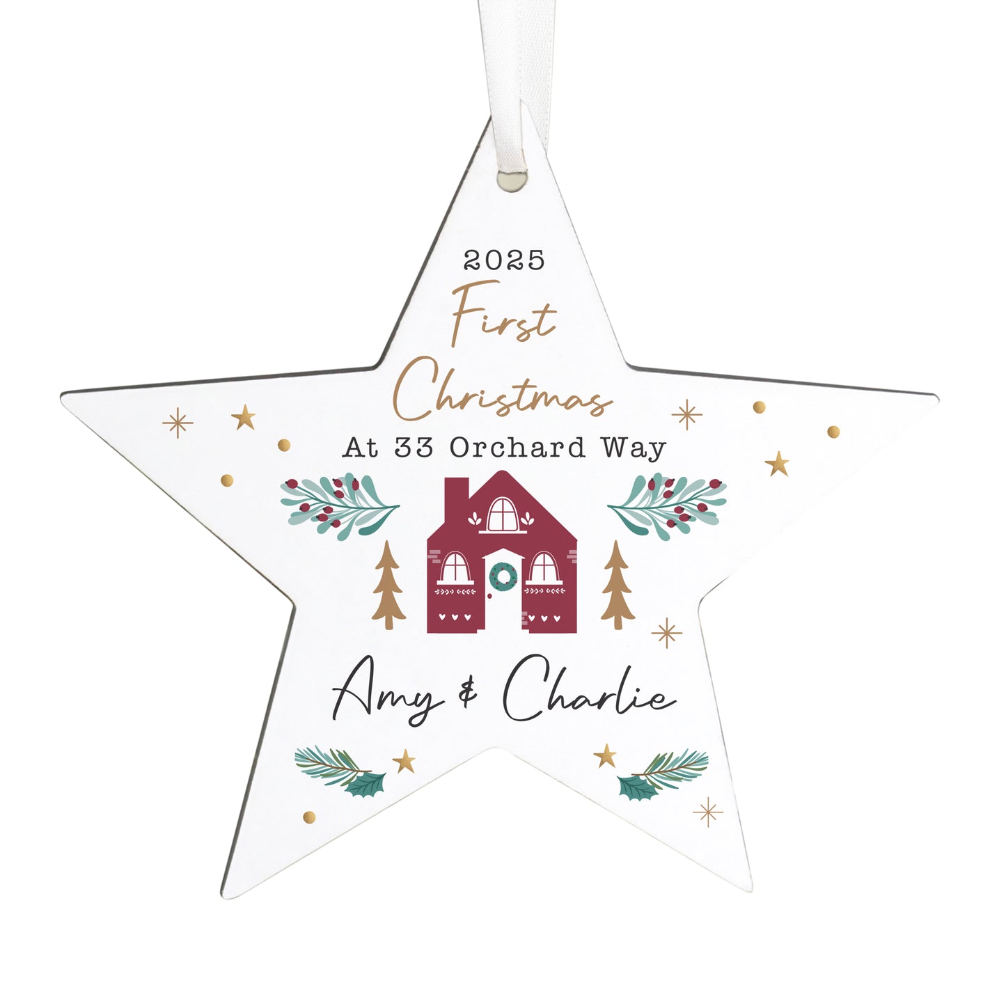 Personalised Home For Christmas Star Ornament
