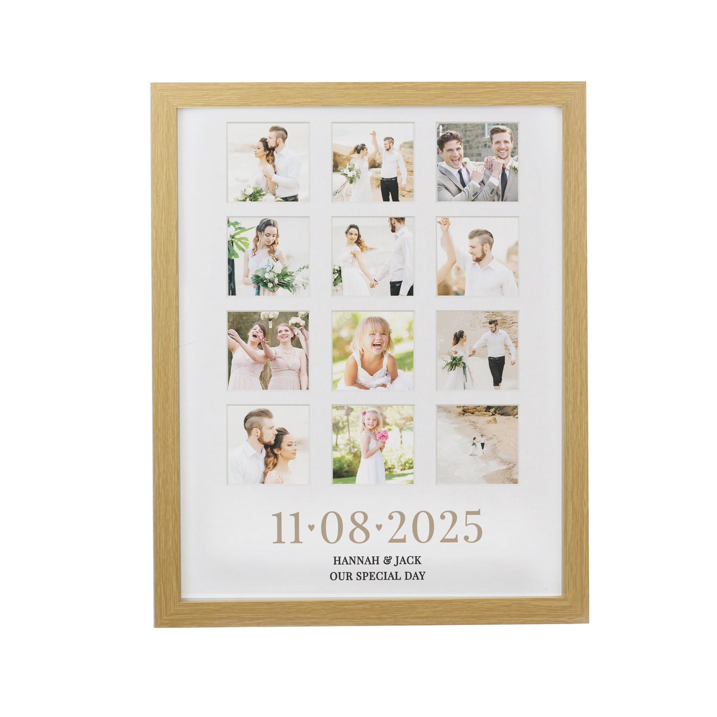 Personalised Special Date Oak Multi Photo Frame