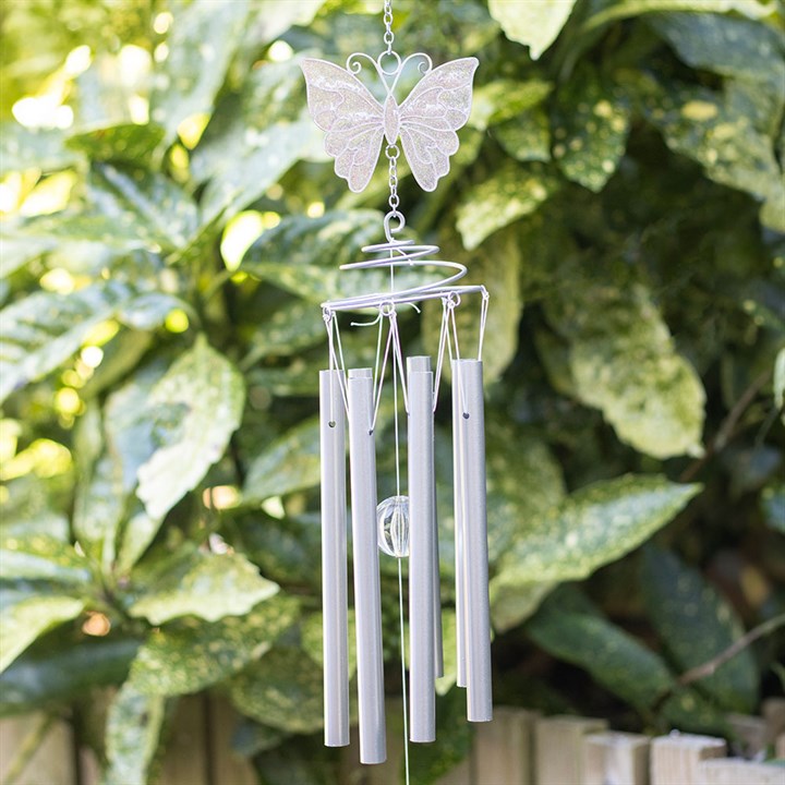 White Butterfly Windchime