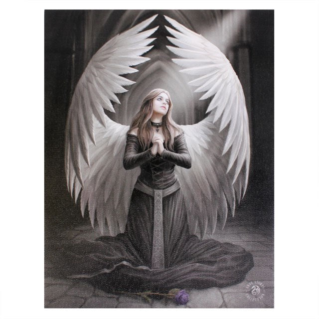 19x25cm Prayer For The Fallen Canvas Plaque by Anne Stokes