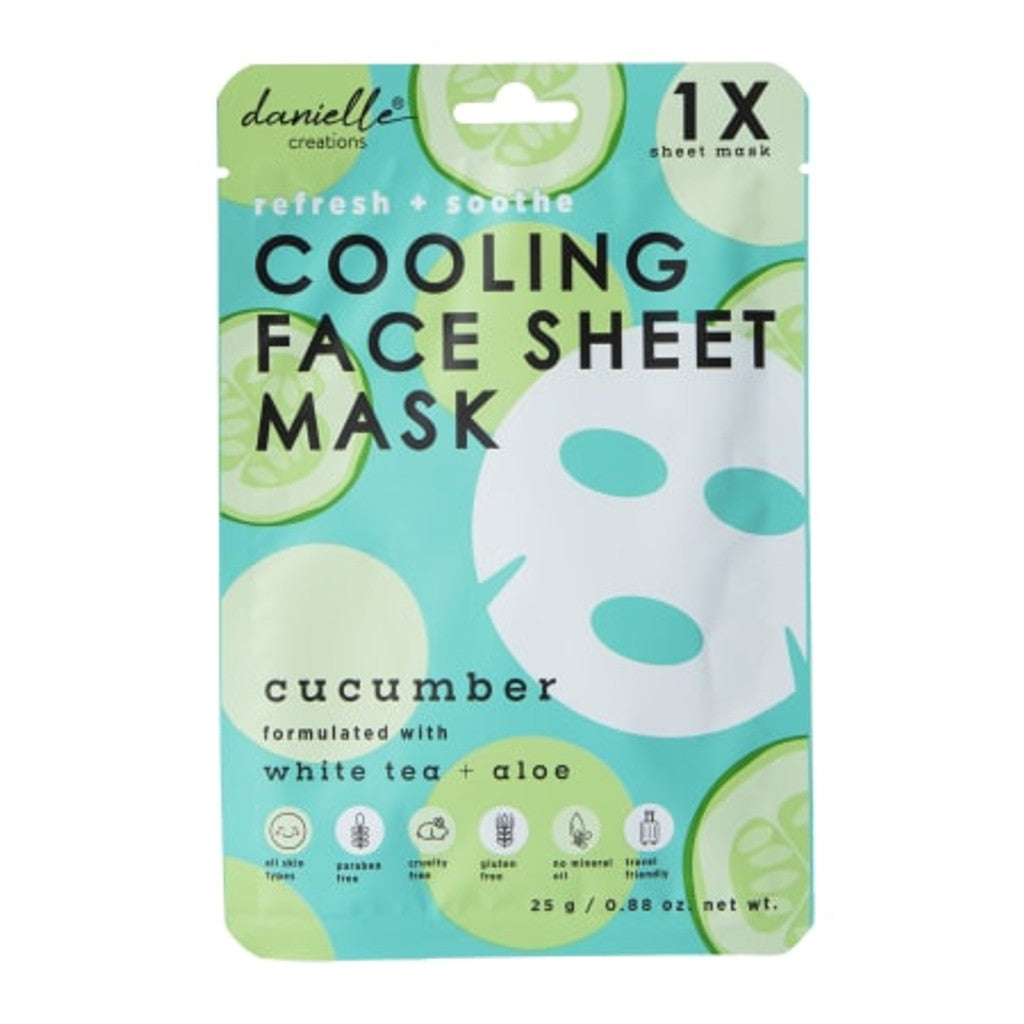 1 pc Cooling Face Sheet Mask- cucumber Cucumber with white tea + Aloe