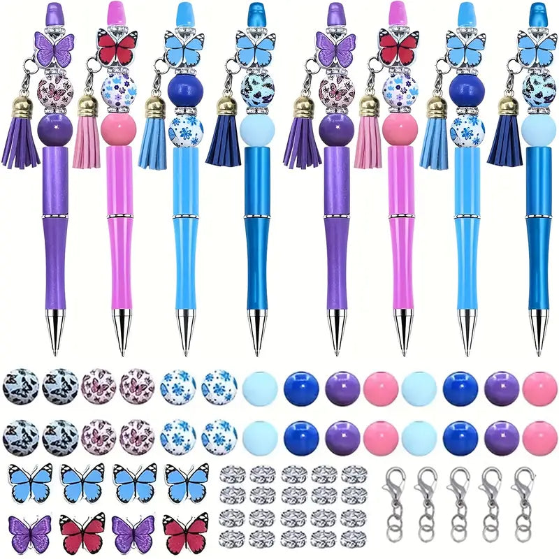 72pcs butterfly bead DIY Bead Pen Set
