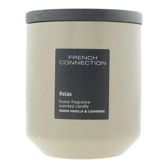 French Connection Scented Candle Jar - RELAX - WARM VANILLA & CASHMERE