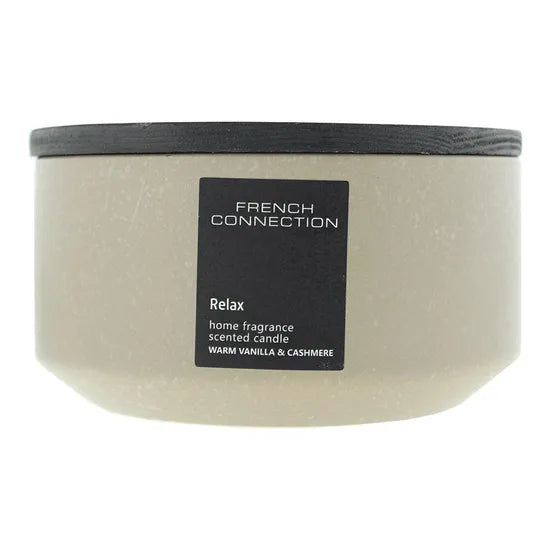 French Connection Scented Large Candle Jar -RELAX - WARM VANILLA & CASHMERE