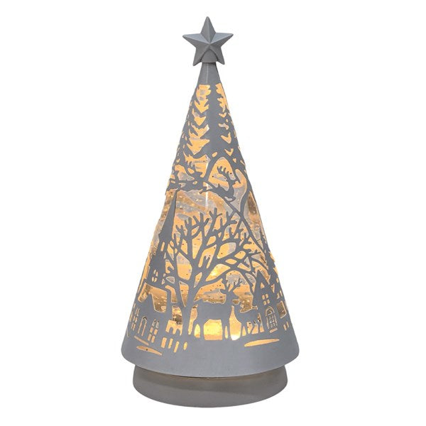 LED Christmas Tree Spinner Black or White 26cm