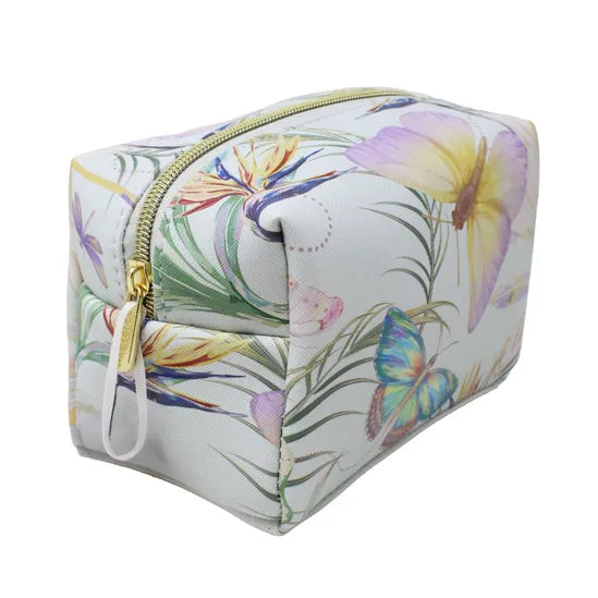 Small Blue Zip Toiletry Bag Butterfly
