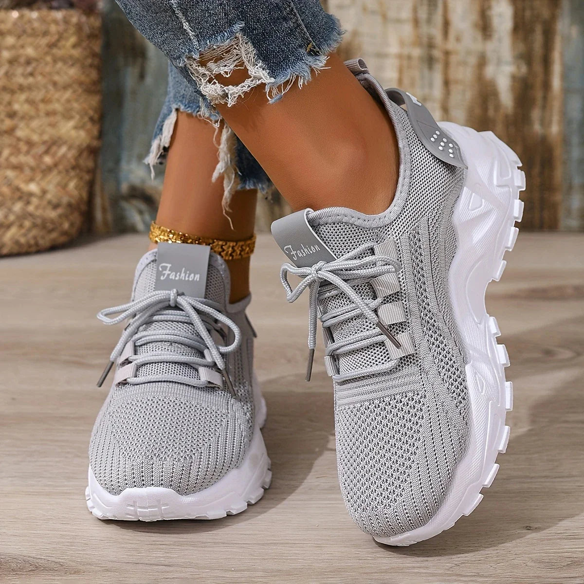 Women's Trainers white shoes, summer mesh design