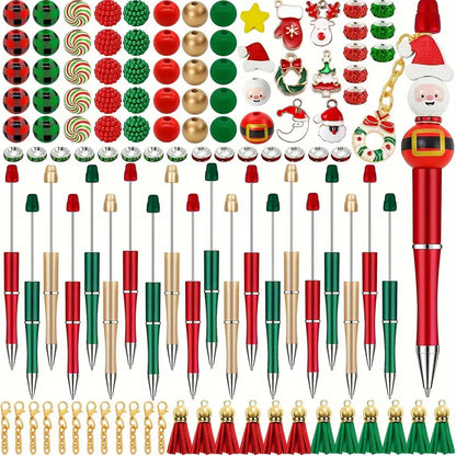 104-Piece Festive Christmas DIY Bead Pen Set
