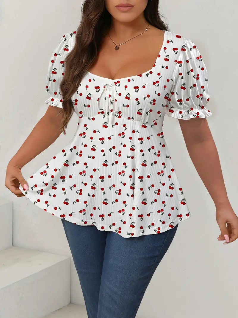 Curve Cherry Women's Top