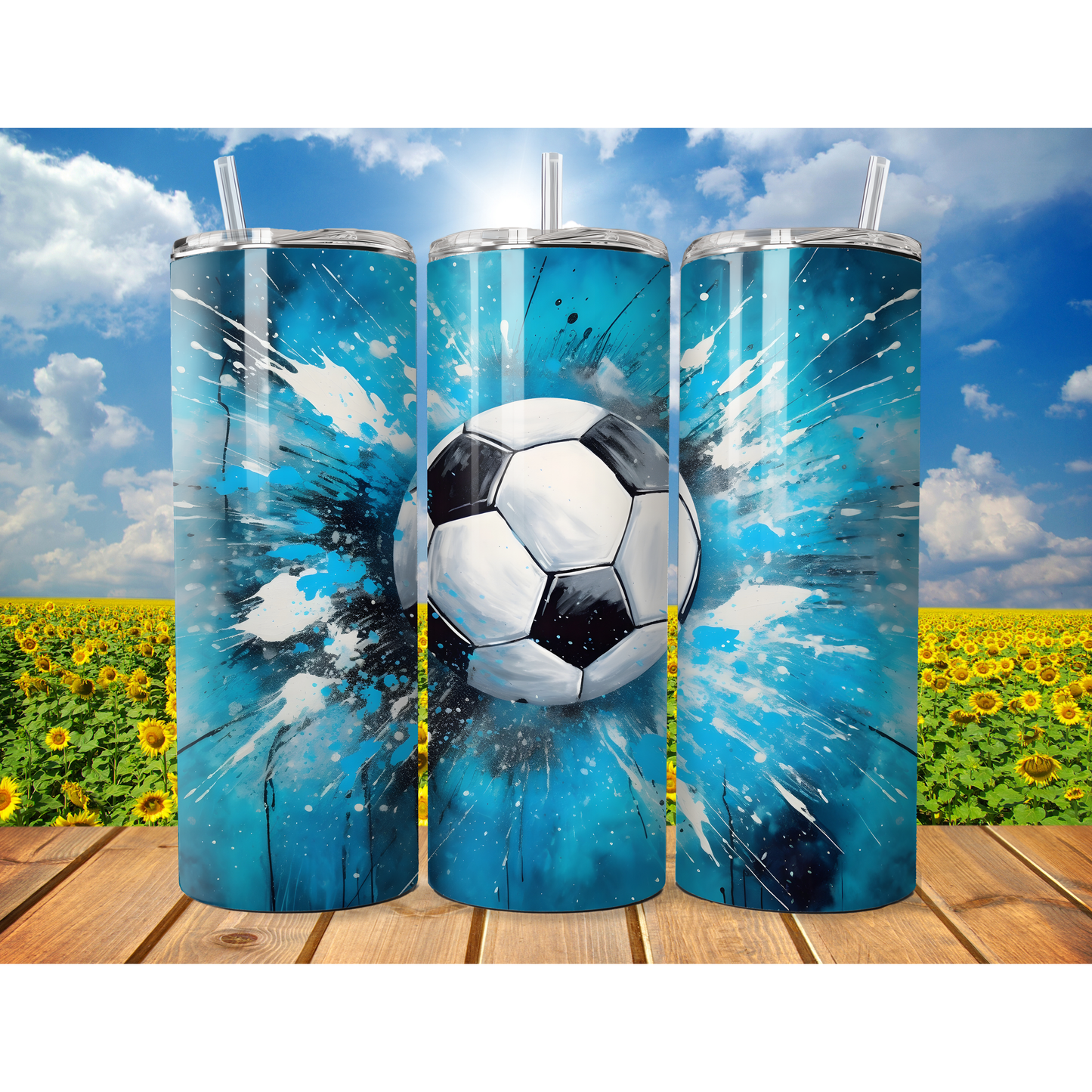 Blue Football Tumbler 20oz