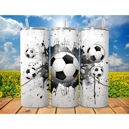 White Football Tumbler 20oz
