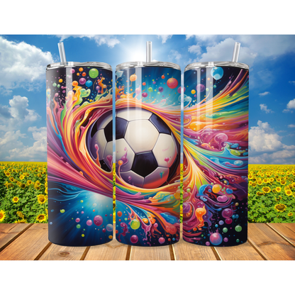 Colourful  Football Tumbler 20oz