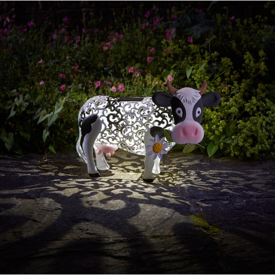 Solar Silhouette Daisy Cow