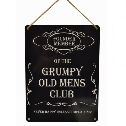 Grumpy Old Mens Club Metal Sign, 20cm
