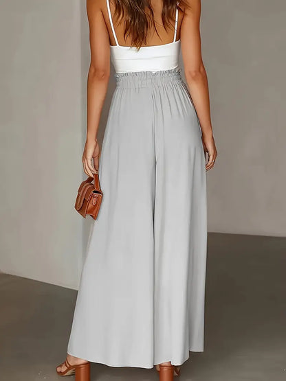 Curve Wide Leg Pants, Casual Loose Pants