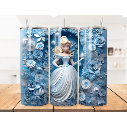 Blue Floral Elsa 20 oz  Tumbler