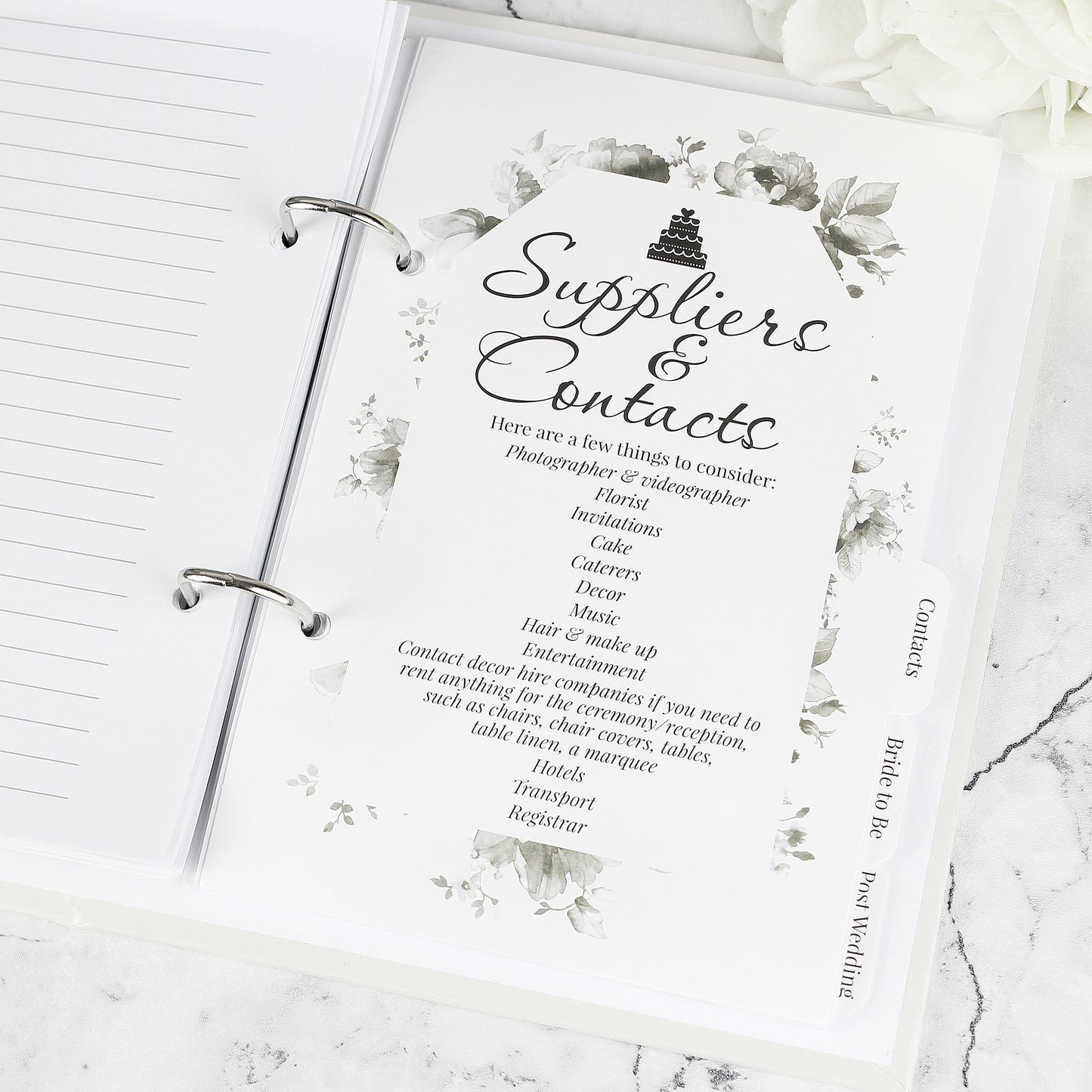Personalised Botanical Border Wedding Planner