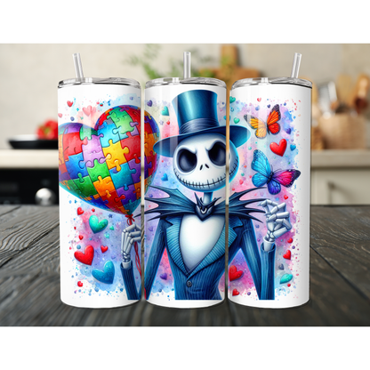 20 oz Tumbler autism Nightmare Before Christmas