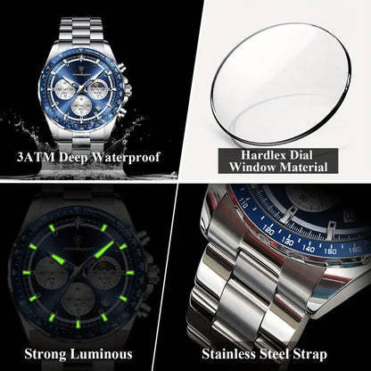 Men's Watch Chronograph Wristwatch Glow in the dark